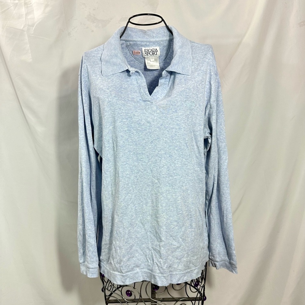 Vintage Escada Sport baby blue collared sweater size M